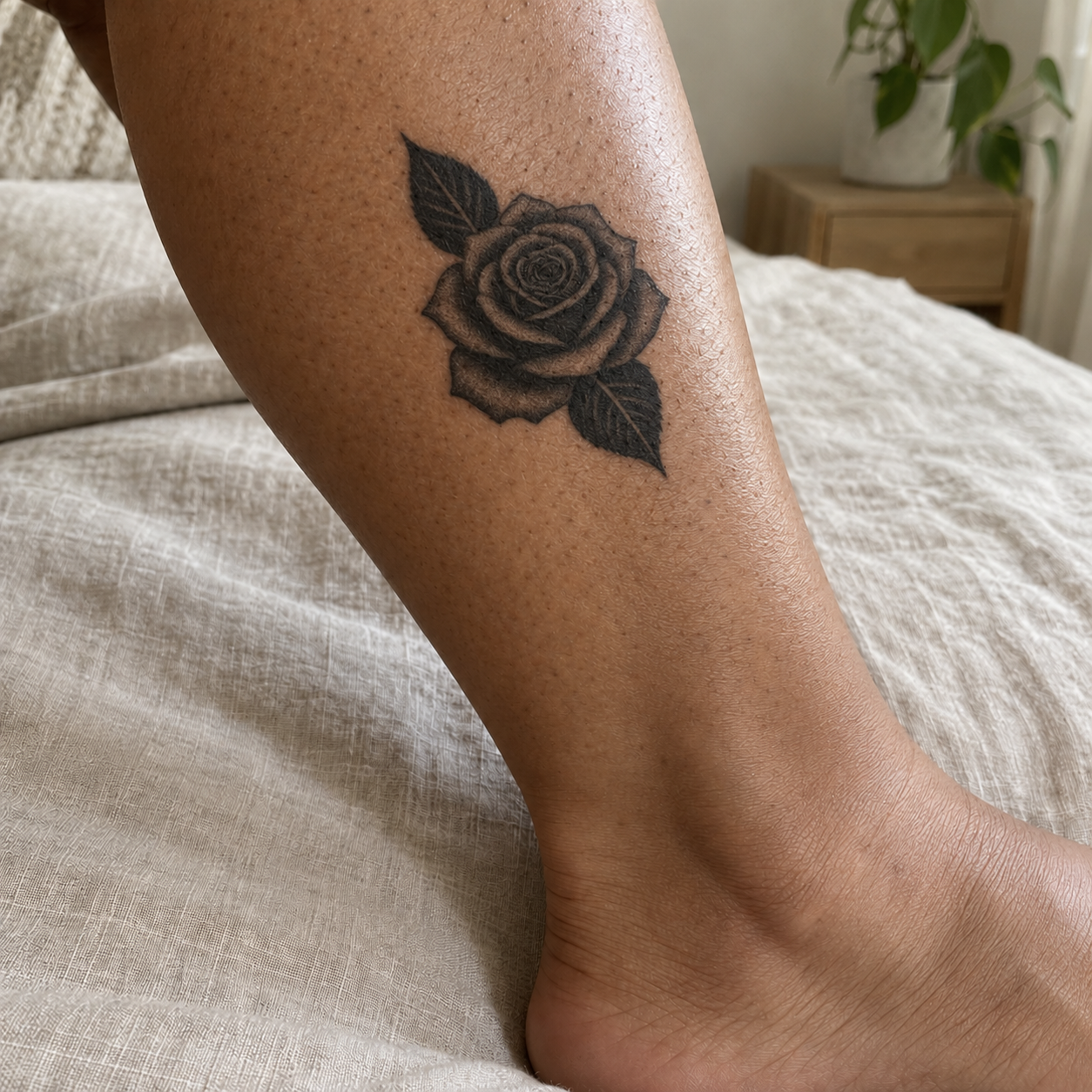 Real generated rose cover concept on the calf source photo